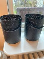 2 zwarte sfeerlichten/ windlichten/ kandelaars van IKEA, Huis en Inrichting, Ophalen of Verzenden, Zo goed als nieuw, Metaal, Minder dan 25 cm