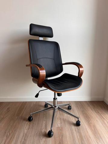 Bureaustoel – Mid Century Modern stijl, walnoot achterzijde beschikbaar voor biedingen
