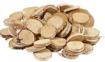 Nature Look houten ronde schijfjes met gaatje 495 gram Ø 3,5 beschikbaar voor biedingen