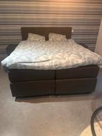 Swiss Sense 180 Tweepersoons electrische boxspring, Ophalen, Bruin, Tweepersoons, Zo goed als nieuw