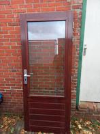 Buitendeur met 3 punts sluiting hardhout 825 x 2020mm, Doe-het-zelf en Verbouw, Deuren en Horren, Ophalen, 200 tot 215 cm, Glas