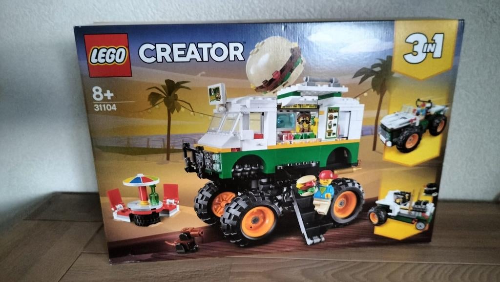 LEGO 31104 CREATOR 3IN1 NIEUW HAMBURGER MONSTER TRUCK, Kinderen en Baby's, Speelgoed | Duplo en Lego, Nieuw, Ophalen of Verzenden