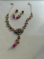 Sieraden set handgemaakt India ketting oorbellen, Ophalen of Verzenden, Nieuw, Overige materialen