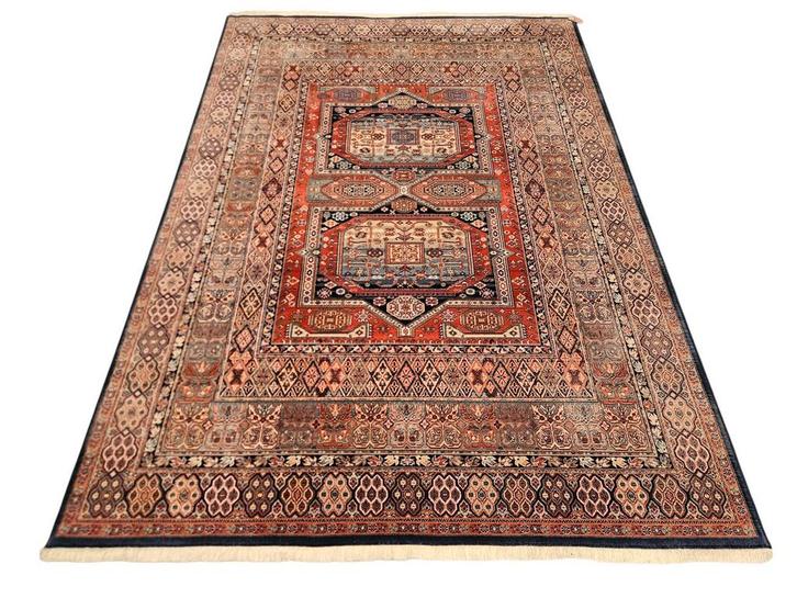 Vintage oosters wol Kazak vloerkleed medallions 199x280cm, Huis en Inrichting, Stoffering | Tapijten en Kleden, Zo goed als nieuw