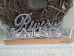 Riviera Maison Prachtige Signature Sign Waxinelichthouder, Bruin, Ophalen of Verzenden, Zo goed als nieuw, Hout