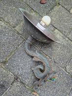 Gietijzeren buitenlamp met koperen kap 26 cm, Tuin en Terras, Buitenverlichting, Ophalen, Overige materialen, Gebruikt, Minder dan 50 watt