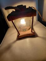 Vintage hanglamp met Glazen Bol en kurk Details, Huis en Inrichting, Lampen | Vloerlampen, Gebruikt, Vintage, Ophalen of Verzenden