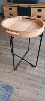 Mangohouten bijzettafel, Minder dan 55 cm, Rond, Zo goed als nieuw, Ophalen