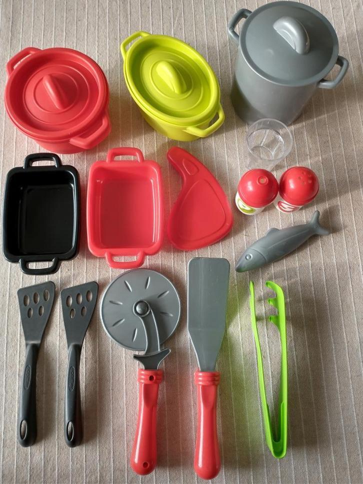 Ecoiffier Pro Kookset 20-delig 100% Chef, Kinderen en Baby's, Speelgoed | Speelkeukens, Zo goed als nieuw, Speelkeuken-accessoire