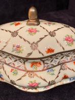 Antiek Dresden Doosje met Bloemen, Antiek en Kunst, Antiek | Porselein, Ophalen of Verzenden