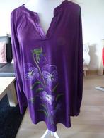 Tuniek met viooltjes print maat 54 stretch (W1), Verzenden, Zo goed als nieuw, Paars, Blouse of Tuniek