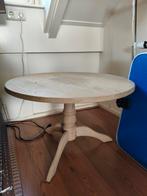 Bijzettafel massief eiken in grey wash, 50 tot 100 cm, Zo goed als nieuw, Rechthoekig, 50 tot 100 cm