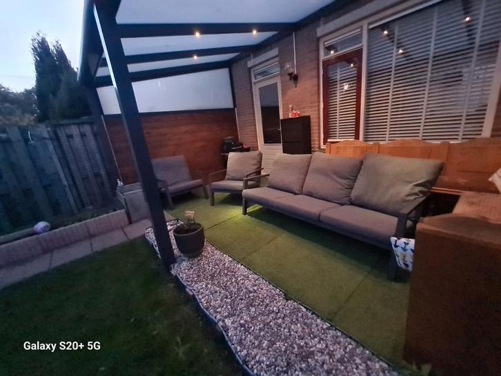 Lounge Aluminium tuin setje(Bois Le Duc) netjes met kussens, Tuin en Terras, Tuinbanken, Zo goed als nieuw, Ophalen