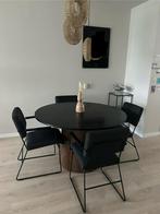 Eleonora Eettafel Maxim marmer met 4 stoelen, Ophalen, Zo goed als nieuw, Rond, 100 tot 150 cm