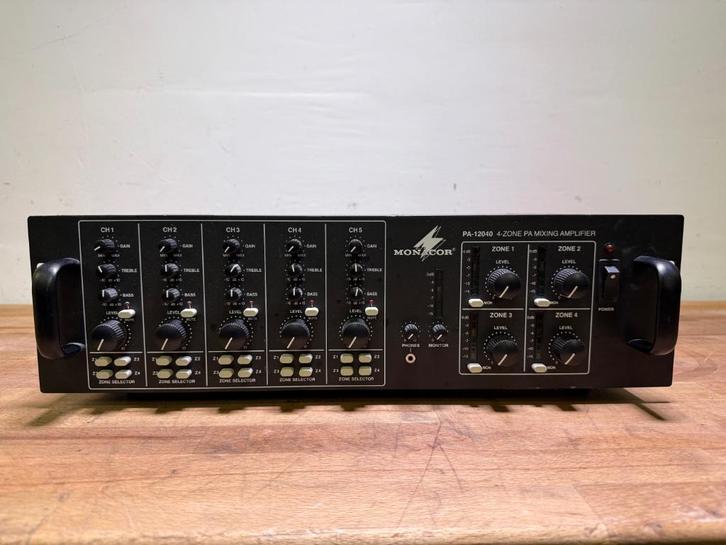 Monacor PA-12040 Zone mixer PA versterker amplifier, Muziek en Instrumenten, Mengpanelen, Zo goed als nieuw, Ophalen of Verzenden
