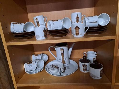 Vintage klokken servies koffiepot Douwe egberts, Antiek en Kunst, Antiek | Servies compleet, Ophalen of Verzenden