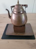 Antieke Verkoperde Theepot met Stoof, Antiek en Kunst, Antiek | Koper en Brons, Ophalen, Koper
