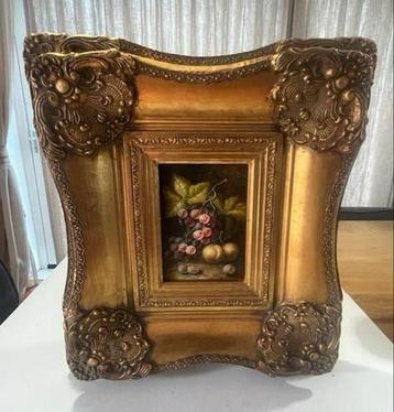 Klassiek Stilleven Schilderij met Gouden Lijst beschikbaar voor biedingen