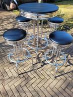 Amerikaanse barkrukken bartafel fifties sixties ( Bel Air ), Ophalen, Met voetsteun, 60 tot 90 cm, Zo goed als nieuw
