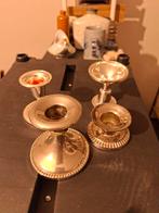 4 Verzilverde Kaarsenstandaards, Ophalen of Verzenden