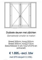 Hardhout kozijn met dubbele tuindeuren, Ophalen of Verzenden, Glas, 120 cm of meer, 215 cm of meer