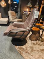 Draai fauteuil Jurgen leer bruin industrieel opruiming, Huis en Inrichting, Fauteuils, Ophalen of Verzenden, Nieuw, Leer, 50 tot 75 cm