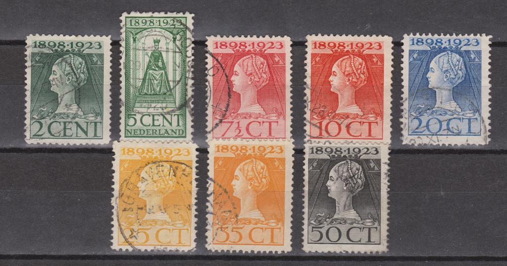 NVPH 121 122 123 124 125 126 127 128 ; Nederland voor 10% CW, Verzenden, T/m 1940, Gestempeld