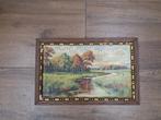 Schilderij met landschap in lijst, Antiek en Kunst, Kunst | Schilderijen | Klassiek, Ophalen