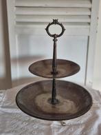 Etagere, verzilverd, 2 laags, Brocante etagere, Ophalen