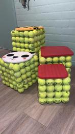 Unieke Tennisbal Krukjes - Panda & Tijger, Vierkant, Minder dan 50 cm, Ophalen of Verzenden, Zo goed als nieuw