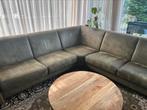 Hoekbank leer mosgroen 265x265, Ophalen, Zo goed als nieuw, Leer