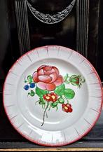 Antiek frans bord, roos, Les Islettes, Antiek en Kunst, Antiek | Servies los, Ophalen of Verzenden