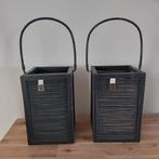 2 Rivièra Maison Happy Island Hurricanes,Lantaren/windlicht, Huis en Inrichting, Ophalen, Zwart, Zo goed als nieuw, Minder dan 25 cm