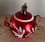 Vintage oude glazen rode koffiepot kerst 5 cm, Verzenden