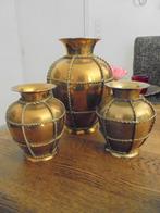Koperen vazenset / 3 delig, Antiek en Kunst, Ophalen, Koper