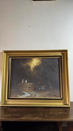 Oud vissers schilderij, Antiek en Kunst, Kunst | Schilderijen | Klassiek, Ophalen of Verzenden