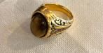 Vintage ring met tijgeroog steen, Sieraden, Tassen en Uiterlijk, Ringen, Ophalen of Verzenden, 17 tot 18, Dame of Heer