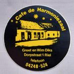 Oude sticker.  Cafe de Harmoniezaal.    Riel., Verzamelen, Ophalen of Verzenden, Zo goed als nieuw, Overige typen