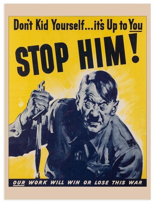 Anti Nazi Propaganda Hitler WO2 affiche Poster, Verzamelen, Militaria | Tweede Wereldoorlog, Landmacht, Foto of Poster, Nederland