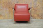 Als NIEUW! rode leren Leolux Scylla design fauteuil!, Huis en Inrichting, 75 tot 100 cm, Design, Metaal, 75 tot 100 cm