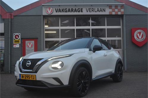Nissan Juke 1.0 DIG-T Enigma 12 mnd. gar... zwart/wit..., Auto's, Nissan, Te koop, Juke, ABS, Achteruitrijcamera, Airbags, Airconditioning