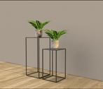 Bijzettafel set van 2 stuks, Minder dan 55 cm, Metaal of Aluminium, Vierkant, Nieuw