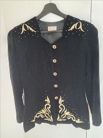 
S prachtig jasje zwart fluweel met goudstiksel en kralen beschikbaar voor biedingen