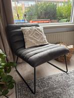 Grijze fauteuil met metalen frame, Huis en Inrichting, Stoelen, Ophalen, Zo goed als nieuw, Metaal, Eén