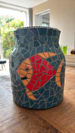 Mozaik vaas, mozaik pot, vaas met vissen, Huis en Inrichting, Woonaccessoires | Vazen, Ophalen, Steen, Overige kleuren, Nieuw