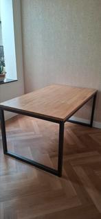 Woood Olivier Eettafel 150x90x74 cm eiken met metalen frame, Huis en Inrichting, Eikenhout, Ophalen of Verzenden, Zo goed als nieuw