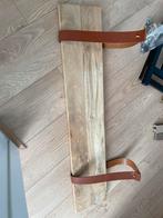 Houten plank met leren dragers, Doe-het-zelf en Verbouw, Hout en Planken, Ophalen of Verzenden