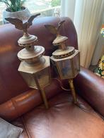 2 oude koperen koetslampen, Ophalen of Verzenden