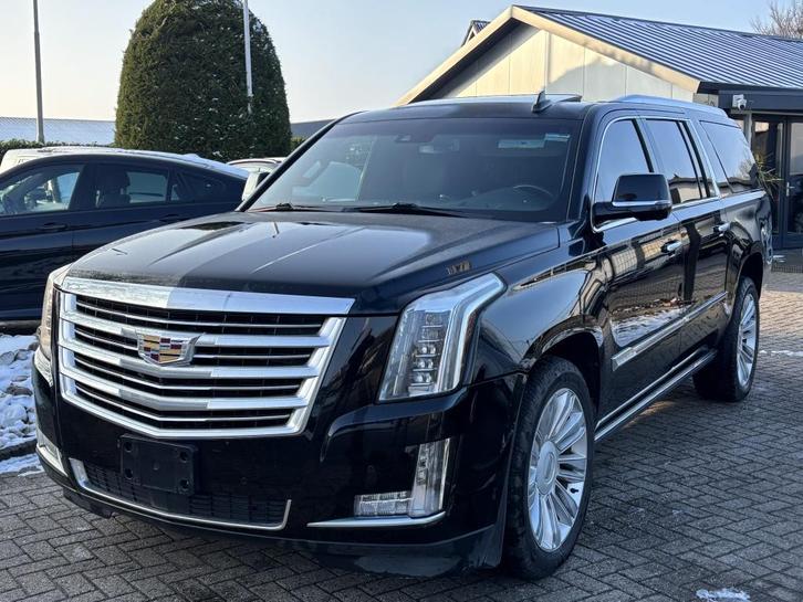 Cadillac Escalade 6.2 V8 ESV Platinum 2016 LEES BESCHRIJVING, Auto's, Cadillac, Te koop, Escalade, Lederen bekleding, Benzine