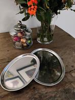 Set van twee Luxe Zilverkleurige dienbladen., Huis en Inrichting, Woonaccessoires | Dienbladen, Verzenden, Nieuw, Ovaal, Metaal